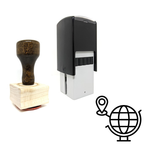 "Global Business" rubber stamp with 3 sample imprints of the image