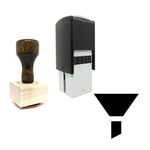 "Funnel" rubber stamp with 3 sample imprints of the image
