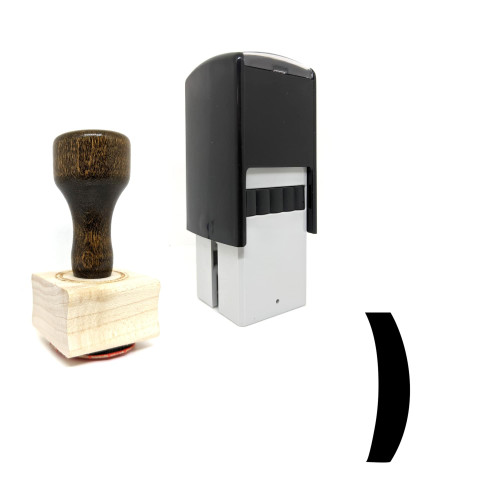 "Right Bracket" rubber stamp with 3 sample imprints of the image