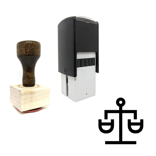 "Law Scale" rubber stamp with 3 sample imprints of the image