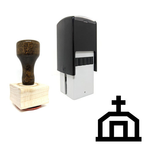 "Church" rubber stamp with 3 sample imprints of the image