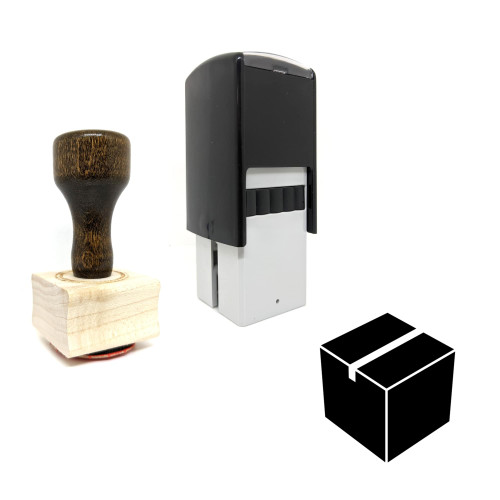 "Box" rubber stamp with 3 sample imprints of the image