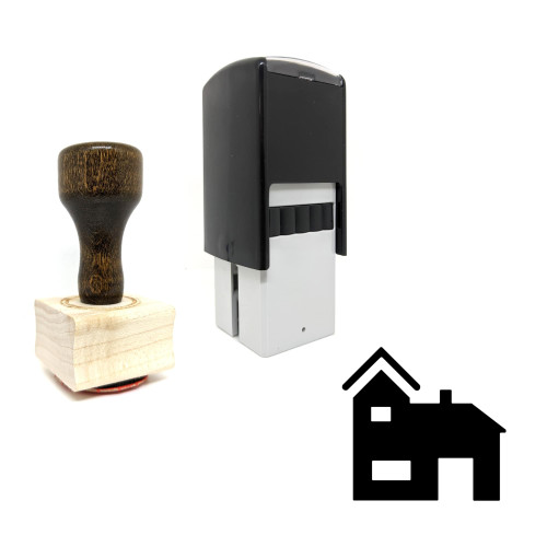 "House" rubber stamp with 3 sample imprints of the image