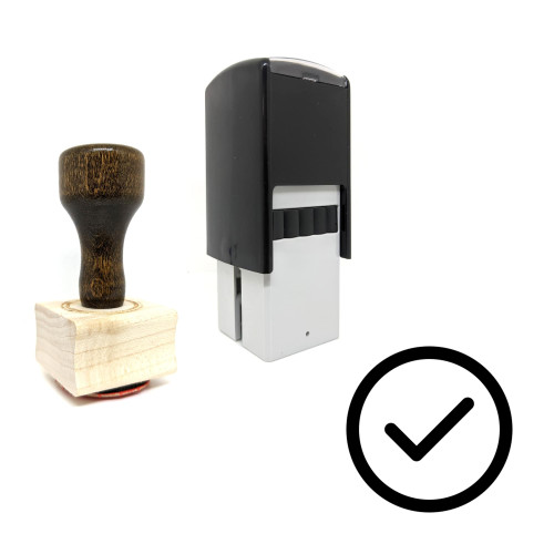 "Checkbox" rubber stamp with 3 sample imprints of the image