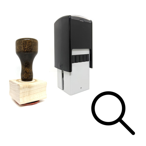 "Searching" rubber stamp with 3 sample imprints of the image