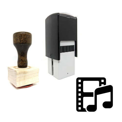 "Video Clip" rubber stamp with 3 sample imprints of the image