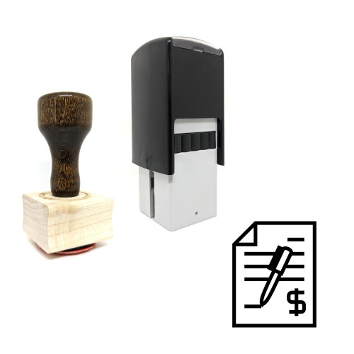 "Budgeting" rubber stamp with 3 sample imprints of the image