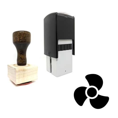 "Fan" rubber stamp with 3 sample imprints of the image