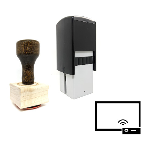 "Ir Tv" rubber stamp with 3 sample imprints of the image