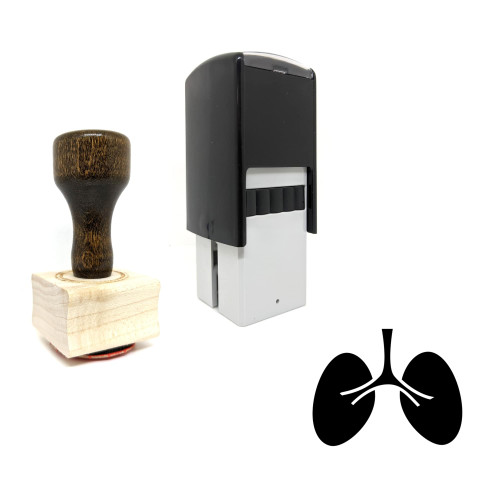 "Lungs" rubber stamp with 3 sample imprints of the image