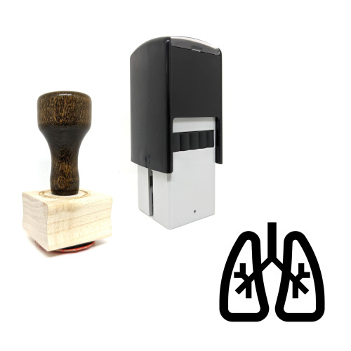 "Lungs" rubber stamp with 3 sample imprints of the image