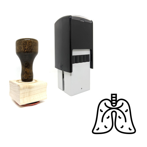 "Lungs" rubber stamp with 3 sample imprints of the image