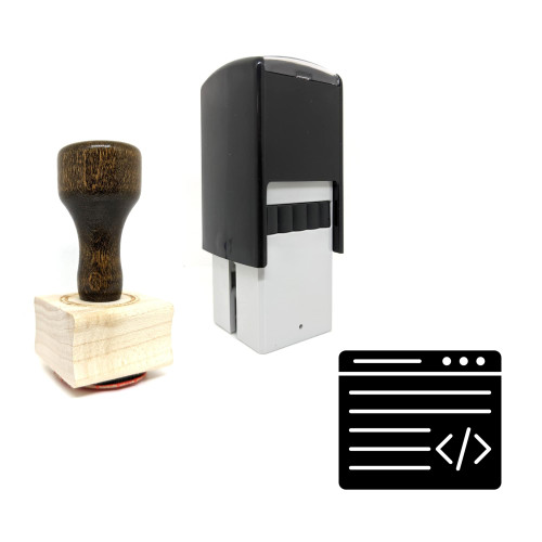 "Custom Coding" rubber stamp with 3 sample imprints of the image