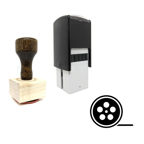 "Film Reel" rubber stamp with 3 sample imprints of the image