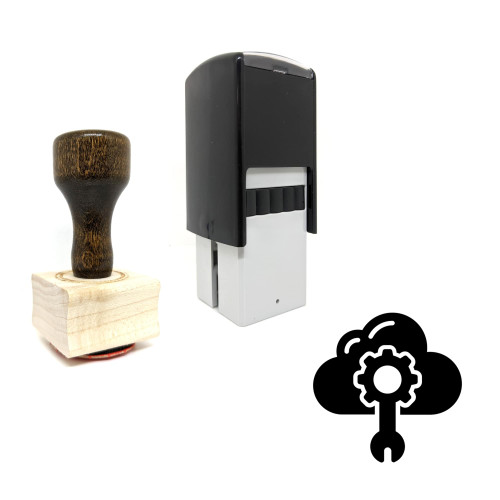 "Cloud Repair" rubber stamp with 3 sample imprints of the image