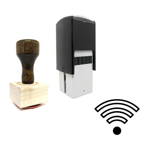 "Wifi Signals" rubber stamp with 3 sample imprints of the image