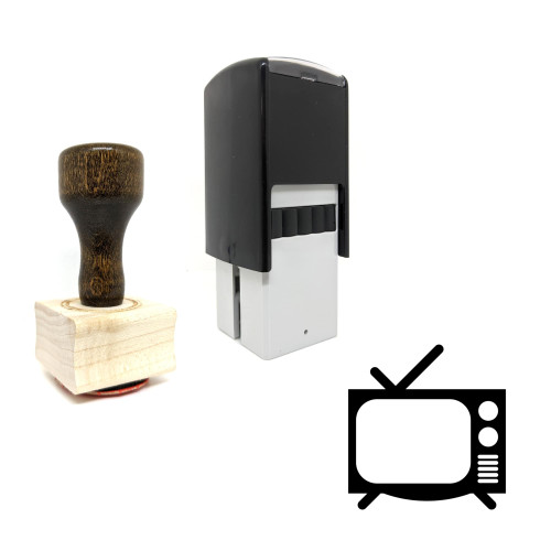 "Television" rubber stamp with 3 sample imprints of the image