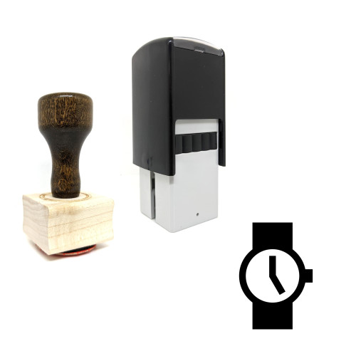 "Timepiece" rubber stamp with 3 sample imprints of the image