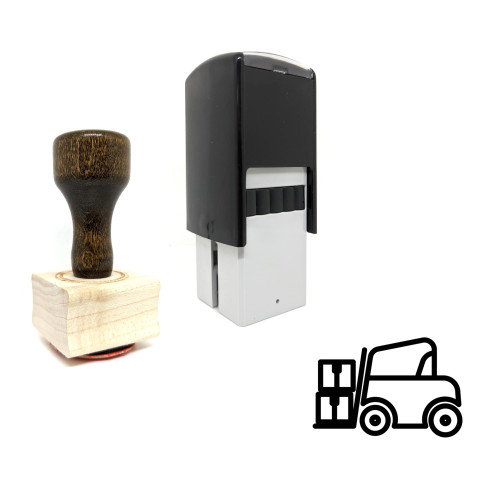 "Forklift" rubber stamp with 3 sample imprints of the image