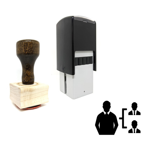 "Businessmen" rubber stamp with 3 sample imprints of the image