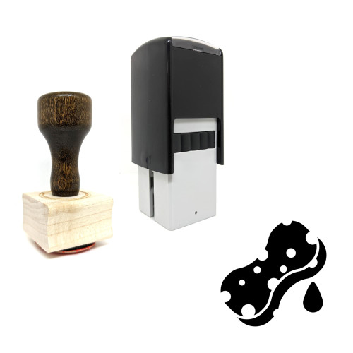 "Sponge" rubber stamp with 3 sample imprints of the image