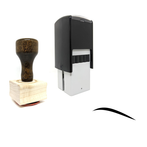 "Eyebrow" rubber stamp with 3 sample imprints of the image