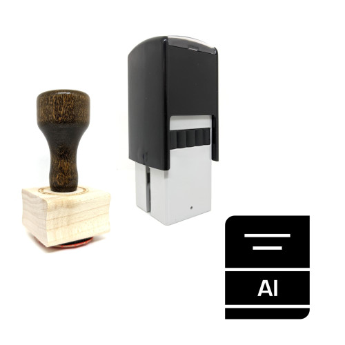 "AI" rubber stamp with 3 sample imprints of the image