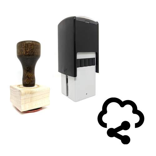 "Share Cloud" rubber stamp with 3 sample imprints of the image