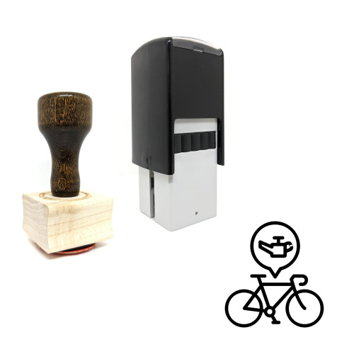 "Bicycle Service" rubber stamp with 3 sample imprints of the image