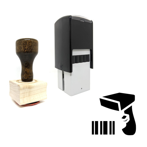 "Scanner" rubber stamp with 3 sample imprints of the image