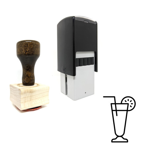 "Long Island Iced Tea" rubber stamp with 3 sample imprints of the image