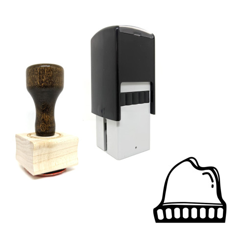 "Beanie" rubber stamp with 3 sample imprints of the image