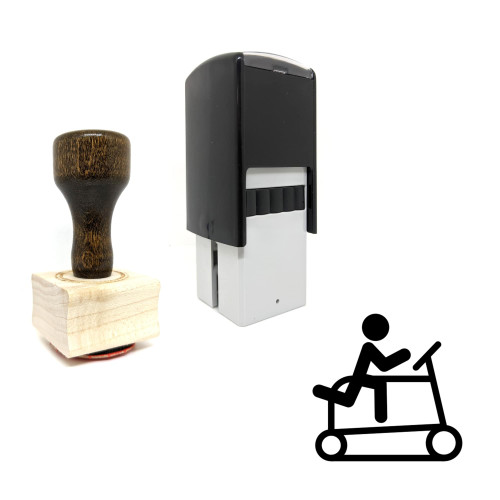 "Treadmill" rubber stamp with 3 sample imprints of the image