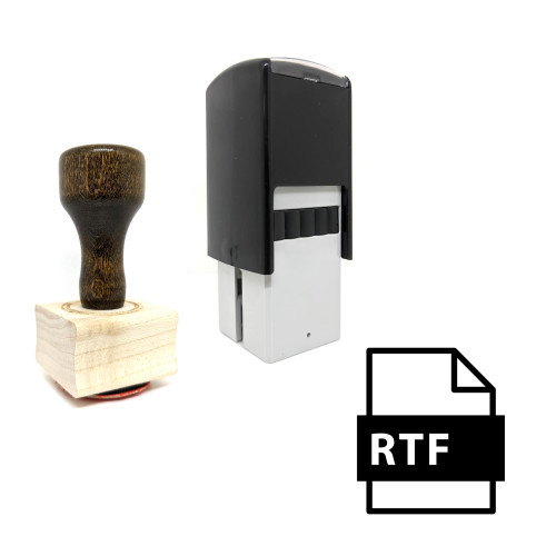 "RTF File" rubber stamp with 3 sample imprints of the image