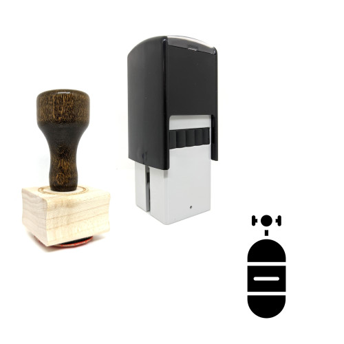 "Oxygen Tank" rubber stamp with 3 sample imprints of the image
