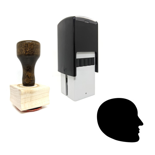 "Head" rubber stamp with 3 sample imprints of the image