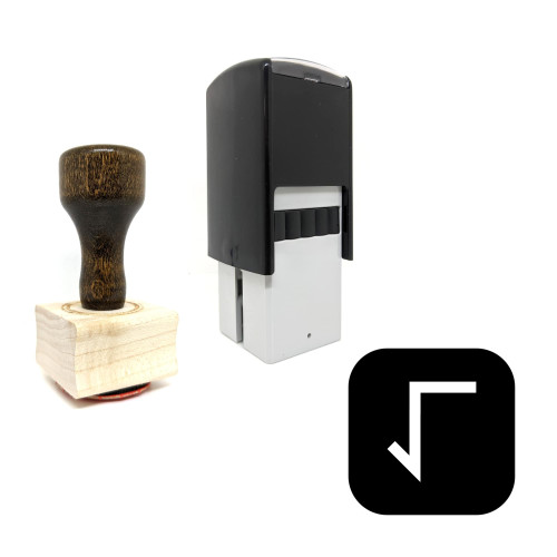 "Square Root" rubber stamp with 3 sample imprints of the image