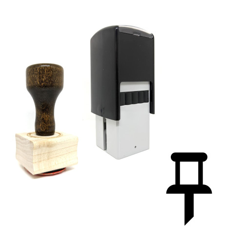 "Thumbtack" rubber stamp with 3 sample imprints of the image