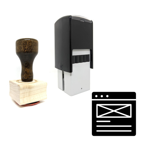 "Website Wireframe" rubber stamp with 3 sample imprints of the image
