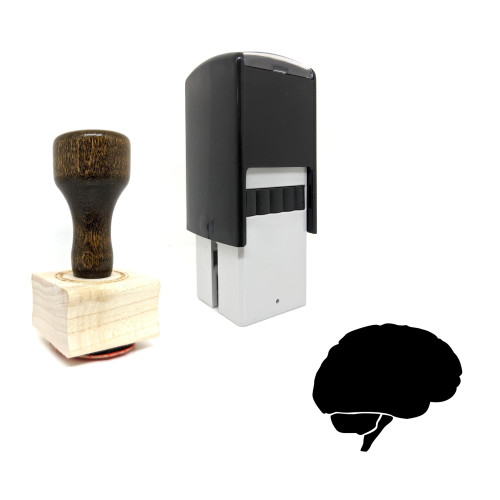 "Brain" rubber stamp with 3 sample imprints of the image