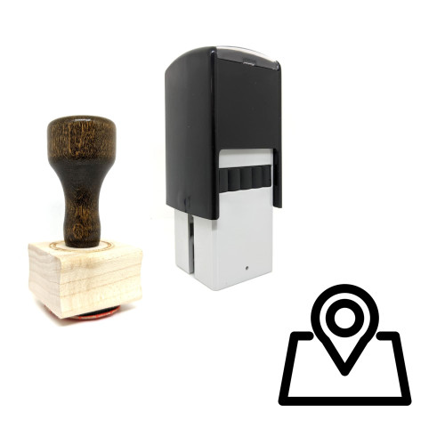 "Map Locator" rubber stamp with 3 sample imprints of the image