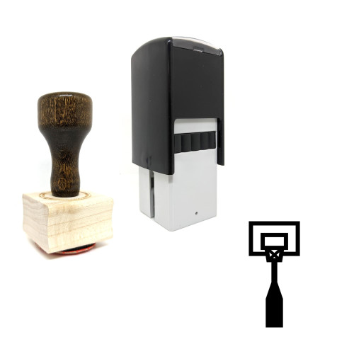 "Basketball Hoop" rubber stamp with 3 sample imprints of the image