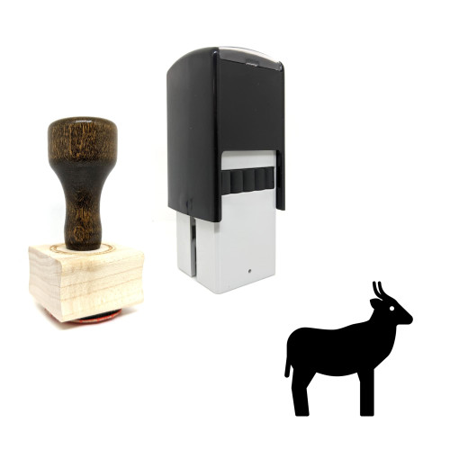 "Antelope" rubber stamp with 3 sample imprints of the image