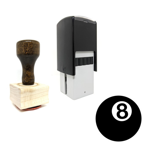 "8 Ball" rubber stamp with 3 sample imprints of the image