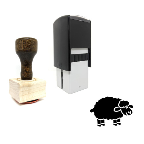 "Sheep" rubber stamp with 3 sample imprints of the image