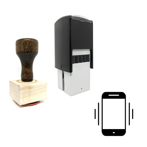 "Smart Phone" rubber stamp with 3 sample imprints of the image