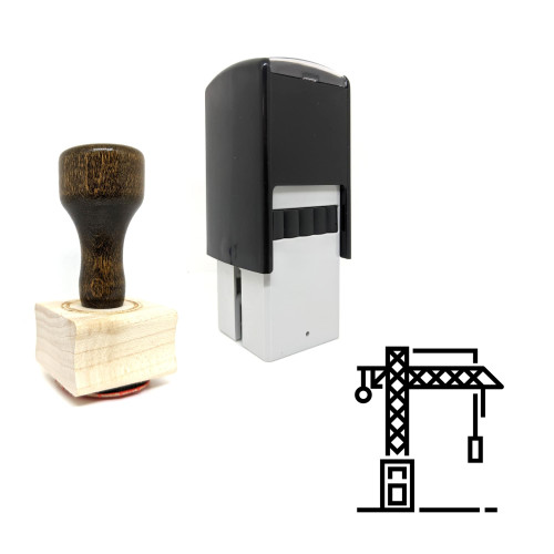 "Construction Crane" rubber stamp with 3 sample imprints of the image