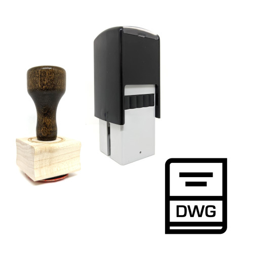 "Dwg" rubber stamp with 3 sample imprints of the image