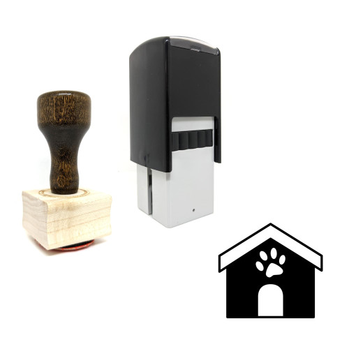 "Dog House" rubber stamp with 3 sample imprints of the image