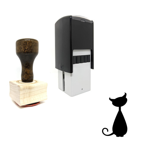 "Cat" rubber stamp with 3 sample imprints of the image